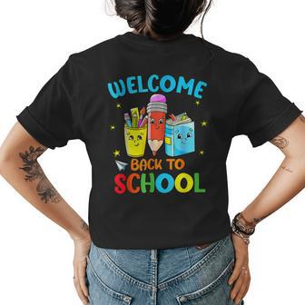 Funny Welcome Back To School Gifts For Teachers And Students Womens Back Print T-shirt - Seseable
