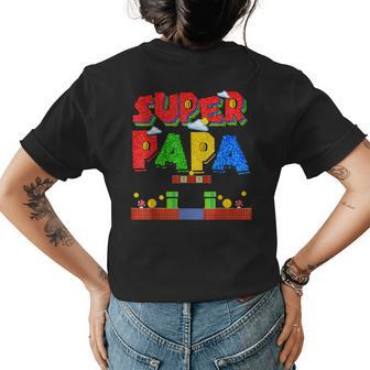 Gamer Super Papa Funny Gamer Outfits Funny Gift For Papa Womens Back Print T-shirt - Thegiftio UK