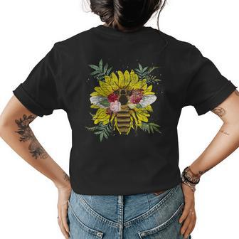 Gardener Flower Insect Botanical Garden Floral Bee Sunflower Womens Back Print T-shirt | Mazezy