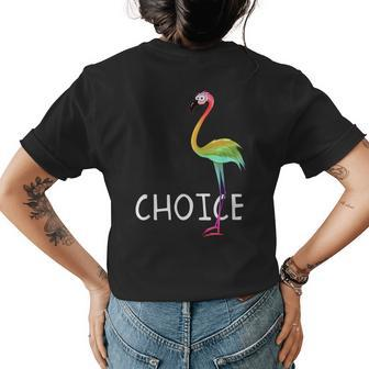 Gay Pride Rainbow Flamingo | Lgbt Colorful Choice Womens Back Print T-shirt | Mazezy