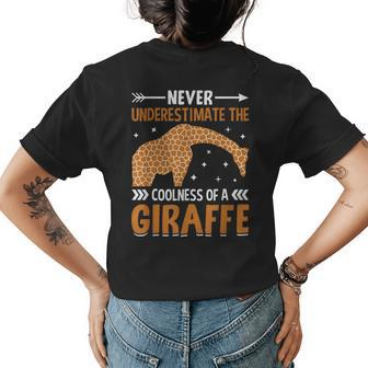 Giraffe Lover Never Underestimate The Coolness Of A Giraffe Womens Back Print T-shirt - Seseable