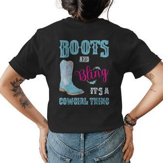 Girls & Women Boots & Bling Its A Cowgirl Thing Cute Cowgirl Womens Back Print T-shirt | Mazezy