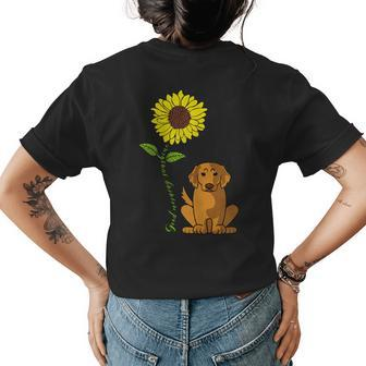 Good Morning Sunshine Golden Retriever Mother Sunflower Gift For Womens Womens Back Print T-shirt | Mazezy