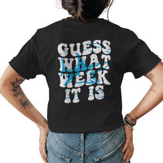 Groovy Guess What Week It Is Funny Shark Joke Shark Lover Womens Back Print T-shirt - Thegiftio UK
