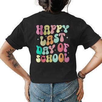 Groovy Happy Last Day Of School Teachers Women Kids Womens Back Print T-shirt | Mazezy