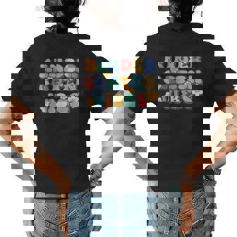 Groovy Kindergarten Vibes Team Back To School Teachers Kids Womens Back Print T-shirt | Seseable FR