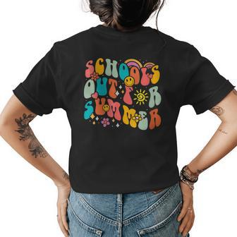 Groovy Last Day Of School Schools Out For Summer Teacher Women's Crewneck Short Sleeve Back Print T-shirt