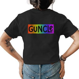 Guncle Gay Uncle Pride Rainbow Guncle Womens Back Print T-shirt | Mazezy