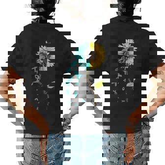 Hashimotos Disease Awareness Sunflower Womens Back Print T-shirt | Mazezy