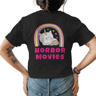 Horror Movies Sarcastic Retro Horror Movies Womens T-shirt Back Print | Mazezy