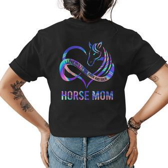 Horse Mom I Love You To The Barn And Back Cowgirl Riding Womens Back Print T-shirt | Mazezy