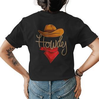 Howdy Cowboy Cowgirl Western Country Rodeo Howdy Men Boys Womens Back Print T-shirt | Mazezy