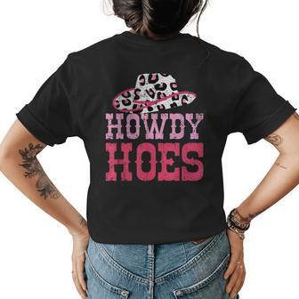 Howdy Hoes Pink Rodeo Western Country Southern Cute Cowgirl Womens Back Print T-shirt | Mazezy