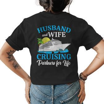 Husband And Wife Cruising Partners For Life Couple Cruise Womens Back Print T-shirt | Mazezy