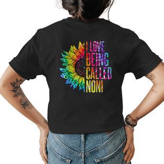 I Love Being Called Noni Sunflower Tie Dye Mothers Day Womens Back Print T-shirt | Mazezy