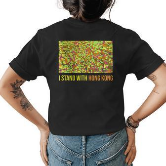 I Stand With Hong Kong Lennon Wall Flag For Hk Protesters Womens Back Print T-shirt | Mazezy CA
