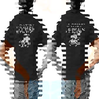 Id Rather Be Birding Binoculars Birdwatching Birdwatching Gifts Womens Back Print T-shirt | Mazezy