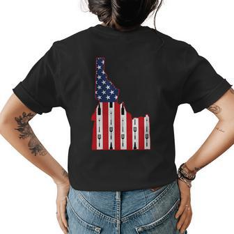 Idaho Usa Flag Fourth July 4Th Fathers Day Bbq Beer Summer Beer Funny Gifts Womens Back Print T-shirt | Mazezy
