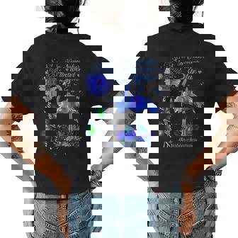 In November We Wear Blue Flamingo Flower Diabetes Awareness Womens Back Print T-shirt | Mazezy