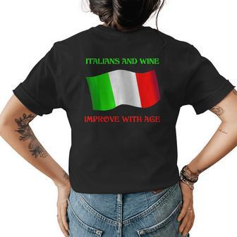 Italians And Wine Womens Back Print T-shirt | Mazezy