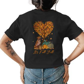 It's Fall Y'all American Staffordshire Terrier Dog Halloween Dog Halloween Womens T-shirt Back Print | Mazezy