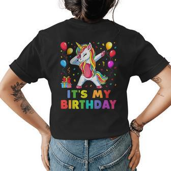 Its My Birthday For Women Ns Girls Gift Unicorn Womens Back Print T-shirt - Seseable