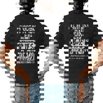 Its Not Easy Being My Wifes Arm Candy But Here I Am Womens Back Print T-shirt | Mazezy