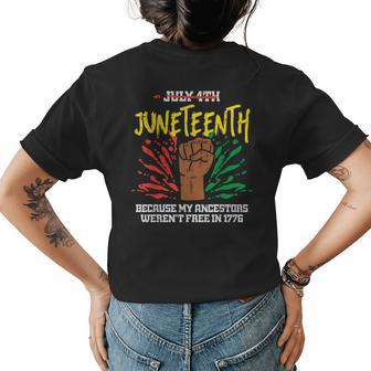 July 4Th Junenth African Black Fist 1865 Men Women Kids Womens Back Print T-shirt | Mazezy