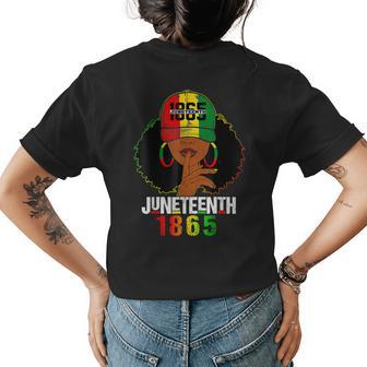 Junenth 1865 Celebrate Freedom Celebrating Black Women Womens Back Print T-shirt | Mazezy