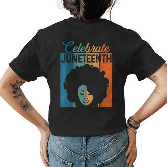 Junenth Afro Black Women 1865 Independence Day Womens Back Print T-shirt | Mazezy