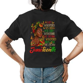 Junenth I Am The Storm Black Women Black History Month Womens Back Print T-shirt | Mazezy
