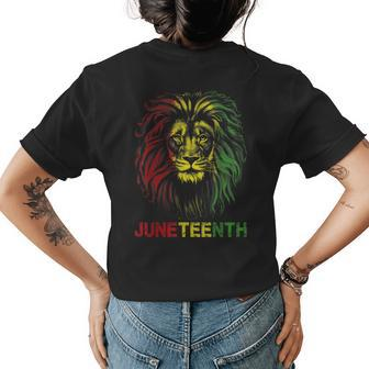 Junenth Men Women African American Black Lion 1865 Womens Back Print T-shirt | Mazezy
