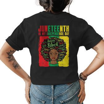 Junenth My Independence Day Afro Woman Women Girls Kids Womens Back Print T-shirt | Mazezy