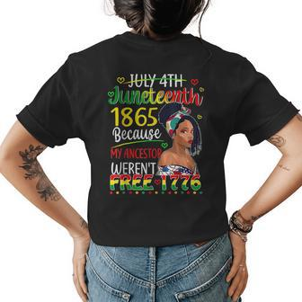 Junenth | African American Black Women Queen Curly Hair Womens Back Print T-shirt | Mazezy