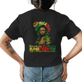 Junenth Remembering My Ancestors Black Queen Women Womens Back Print T-shirt - Seseable