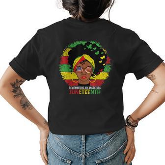Junenth Remembering My Ancestors Black Women Freedom 1865 Womens Back Print T-shirt | Mazezy