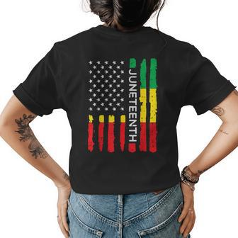 Junenth Us Africa Flag African American Men Women Kids Womens Back Print T-shirt | Mazezy