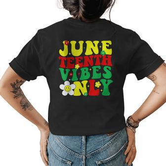 Junenth Vibes Only Junenth Women Men Womens Back Print T-shirt | Mazezy