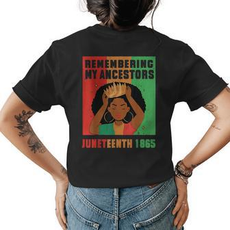 Junenth Women Locd Hair Remembering My Ancestors Womens Back Print T-shirt - Seseable