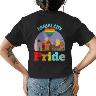 Kansas City Gay Pride Lgbtqia Missouri Kc Mo Lesbian Queer Womens Back Print T-shirt | Mazezy