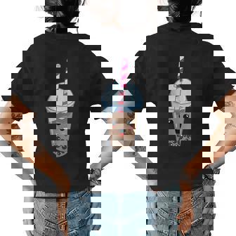 Kawaii Boba Milk Tea | Cute Coffee Bubble Tea Lover Gift Gifts For Coffee Lovers Funny Gifts Womens Back Print T-shirt | Mazezy