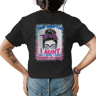 Keeper Of The Gender Reveal Auntie Keeper Of Gender Aunt Womens Back Print T-shirt - Seseable