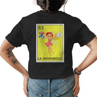 La Shopaholic Lottery Gifts For Women Mexican Lottery Bingo Gift For Womens Gift For Women Women's Crewneck Short Sleeve Back Print T-shirt - Thegiftio UK