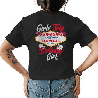 Las Vegas Birthday Party Girls Trip Vegas Birthday Girl Womens Back Print T-shirt