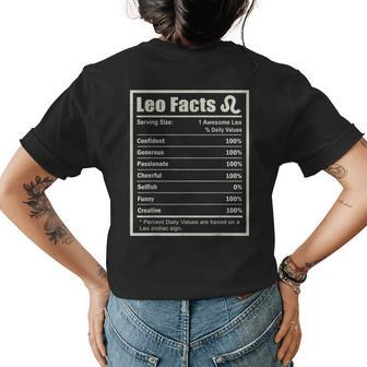 Leo Zodiac Sign Fun Facts Men Women Birthday Womens Back Print T-shirt - Monsterry AU