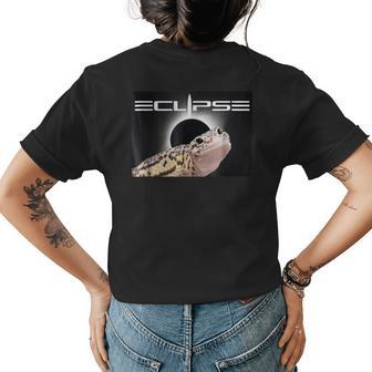 Leopard Gecko Eclipse Womens Back Print T-shirt | Mazezy
