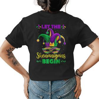 Let The Shenanigans Begin Mardi Gras Kids Men Women Womens Back Print T-shirt - Seseable