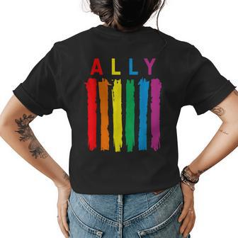 Lgbt Ally Pride Rainbow Proud Ally Womens Back Print T-shirt - Seseable