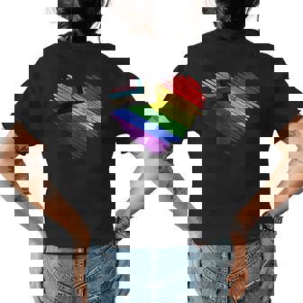 Lgbt The Modern Pride Flag Heart Pride Rainbow Womens Back Print T-shirt - Seseable