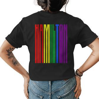 Lgbtq Flag Corols Hamilton Canada - Canadian Pride Womens Back Print T-shirt | Mazezy
